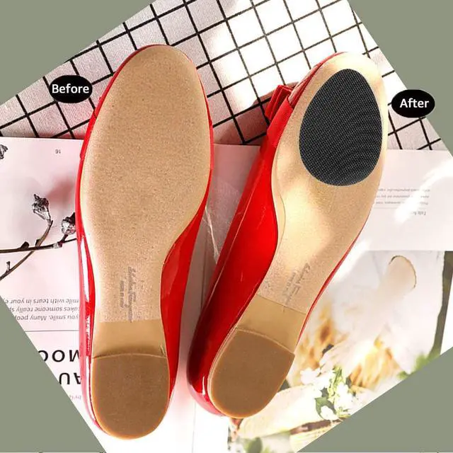 Alt view image 2 of 6 - Non Slip Shoes Pads Self-Adhesive Shoe Grips Rubber Anti-Slip Shoe Grips Sole Stick Protector (Black-5Pairs)