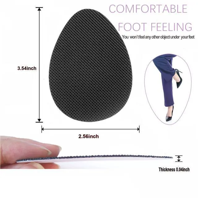 Alt view image 5 of 6 - Non Slip Shoes Pads Self-Adhesive Shoe Grips Rubber Anti-Slip Shoe Grips Sole Stick Protector (Black-5Pairs)