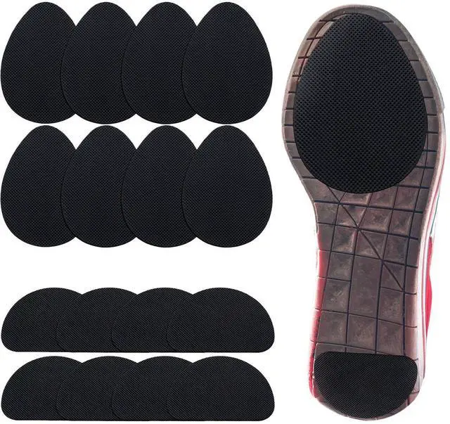 Main image of 16 Pieces Non-Skid Shoe Pads Self-Adhesive Shoe Grips Anti Slip Pads Noise Reduction Cushion Anti-Shedding Rubber Sole Protector(Simple Style,Black)