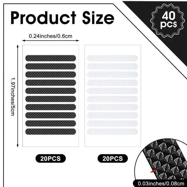 Alt view image 2 of 7 - 40 Pcs Cell Phone Grip Tape Strips Non Slip Side Sticker Adhesive Grippy Bumper Frame Stickers Waterproof Pre-Cut Strips Decal for Phone Case Computer Gaming Cases Smartphone Tablet Frame
