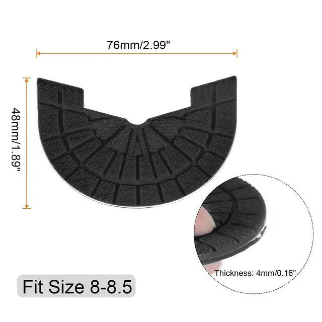 Alt view image 2 of 6 - 1pair Shoe Sole Protector for Sneakers Size 8-8.5 Non Slip Pad Heel Plates Repair for Men and Women, Black