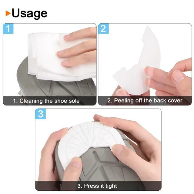 Alt view image 5 of 6 - 1pair Shoe Sole Protector for Sneakers Size 8-8.5 Non Slip Pad Heel Plates Repair for Men and Women, Black
