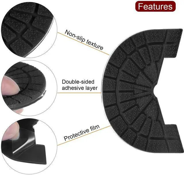 Alt view image 4 of 6 - 1pair Shoe Sole Protector for Sneakers Size 8-8.5 Non Slip Pad Heel Plates Repair for Men and Women, Black