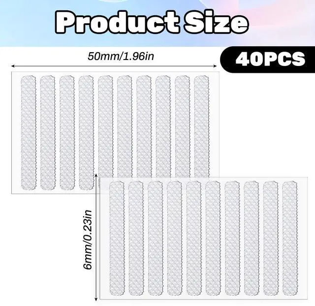 Alt view image 6 of 7 - 40 Pcs Transparent Phone Grip Tape, Anti Slip Strips Adhesive Non Slip Side Stickers for Cell Phones Tablet Cases Gaming Controllers
