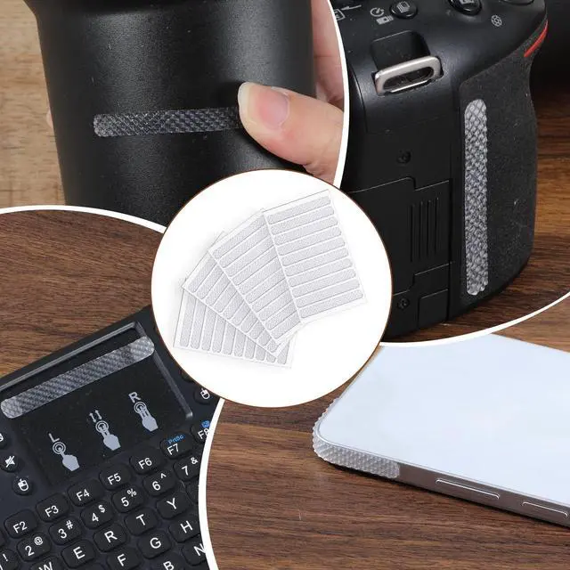 Alt view image 7 of 7 - 40 Pcs Transparent Phone Grip Tape, Anti Slip Strips Adhesive Non Slip Side Stickers for Cell Phones Tablet Cases Gaming Controllers