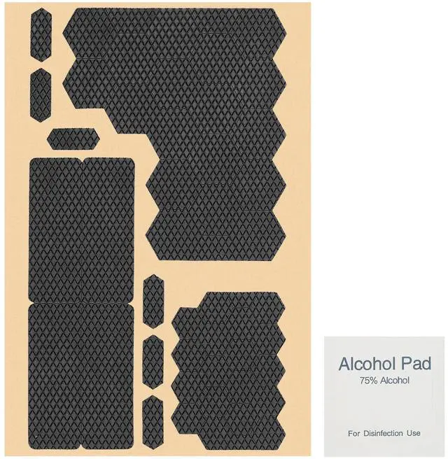 Main image of 1 Set Rhombus Phone Grip Tape, Universal Mouse Grip Strips Adhesive, Pre-Cut Strips Pre-Laminated Sweat Absorbing Adhesive Patches for Cellphone Laptop Mouse,Black