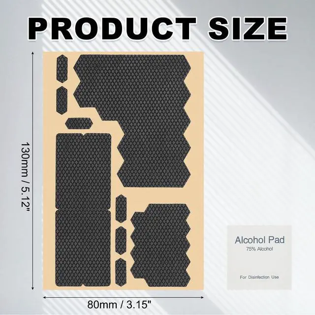 Alt view image 2 of 6 - 1 Set Rhombus Phone Grip Tape, Universal Mouse Grip Strips Adhesive, Pre-Cut Strips Pre-Laminated Sweat Absorbing Adhesive Patches for Cellphone Laptop Mouse,Black