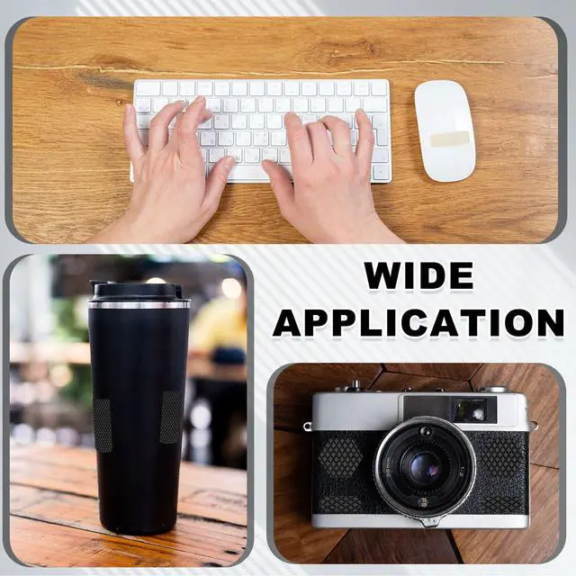 Alt view image 6 of 6 - 1 Set Rhombus Phone Grip Tape, Universal Mouse Grip Strips Adhesive, Pre-Cut Strips Pre-Laminated Sweat Absorbing Adhesive Patches for Cellphone Laptop Mouse,Black