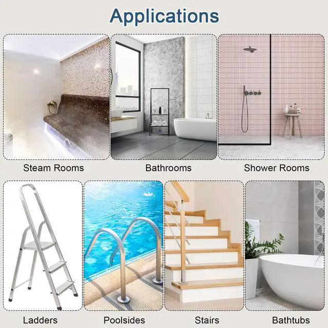 Alt view image 7 of 7 - 20pcs Non Slip Bathtub Stickers Bath Shower Floor 3.15" Anti-Slip Sticker Tape Round Style Decals for Bathroom Kitchen Bathtub Treads Stairs, Black