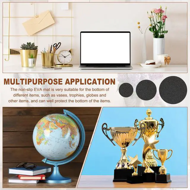 Alt view image 7 of 7 - 5.5 Inch Diameter Lamp Base Felt 5Pack 2mm Thick Foam Adhesive Non-Slip EVA Protection Pad Mat for Lamp Furniture DIY Craft, Black