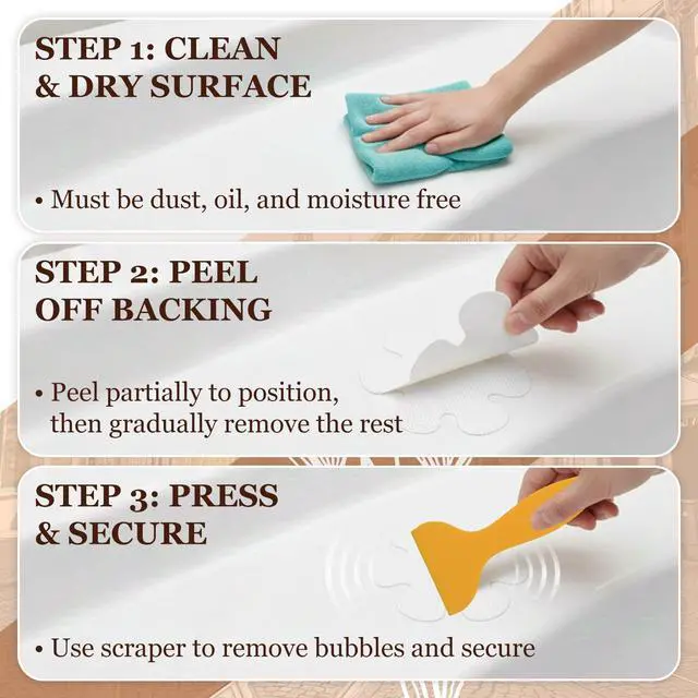 Alt view image 3 of 7 - 38 PCS Shower Floor Non Slip Stickers, Clear Bathtub Anti Slip Treads, Multi-Shape Adhesive Grip Decals for Bath Tub, Premium Strips with 4 Scrapers