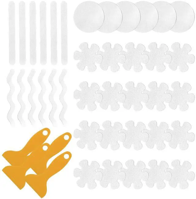 Main image of 38 PCS Shower Floor Non Slip Stickers, Clear Bathtub Anti Slip Treads, Multi-Shape Adhesive Grip Decals for Bath Tub, Premium Strips with 4 Scrapers