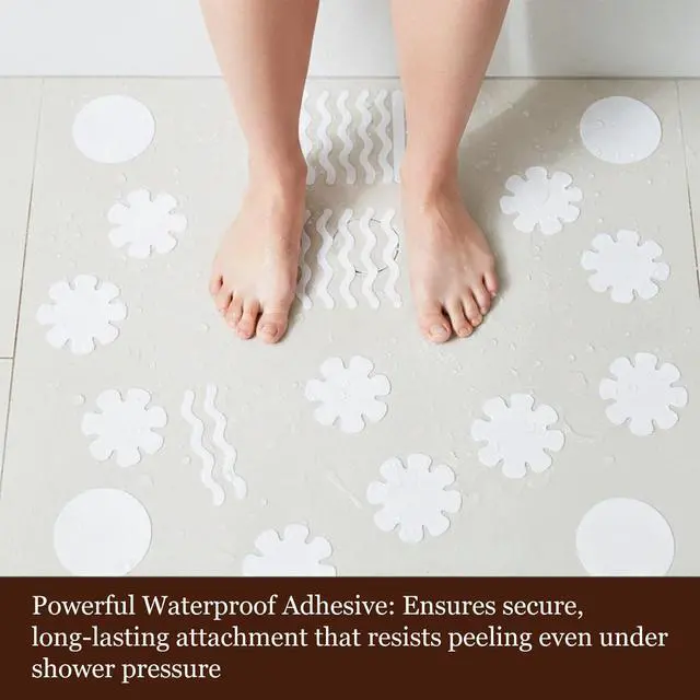 Alt view image 6 of 7 - 38 PCS Shower Floor Non Slip Stickers, Clear Bathtub Anti Slip Treads, Multi-Shape Adhesive Grip Decals for Bath Tub, Premium Strips with 4 Scrapers