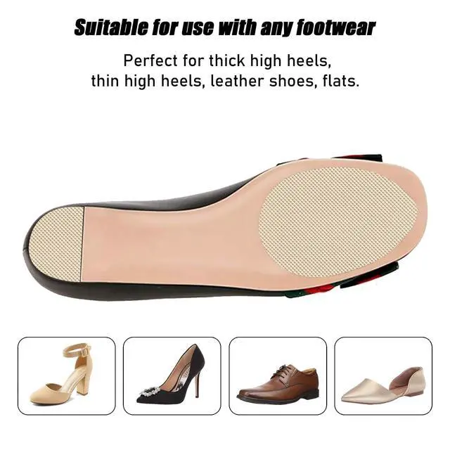 Alt view image 4 of 7 - Non Slip Shoe Pads Shoe Grips on Bottom of Shoes Silica Gel Anti Slip Grips for Shoes Self-Adhesive Shoe Sole Protectors for Man Women, Noise Reduction, Easy to Use (2 Beige)