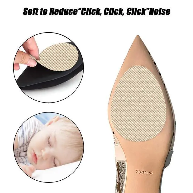 Alt view image 6 of 7 - Non Slip Shoe Pads Shoe Grips on Bottom of Shoes Silica Gel Anti Slip Grips for Shoes Self-Adhesive Shoe Sole Protectors for Man Women, Noise Reduction, Easy to Use (2 Beige)
