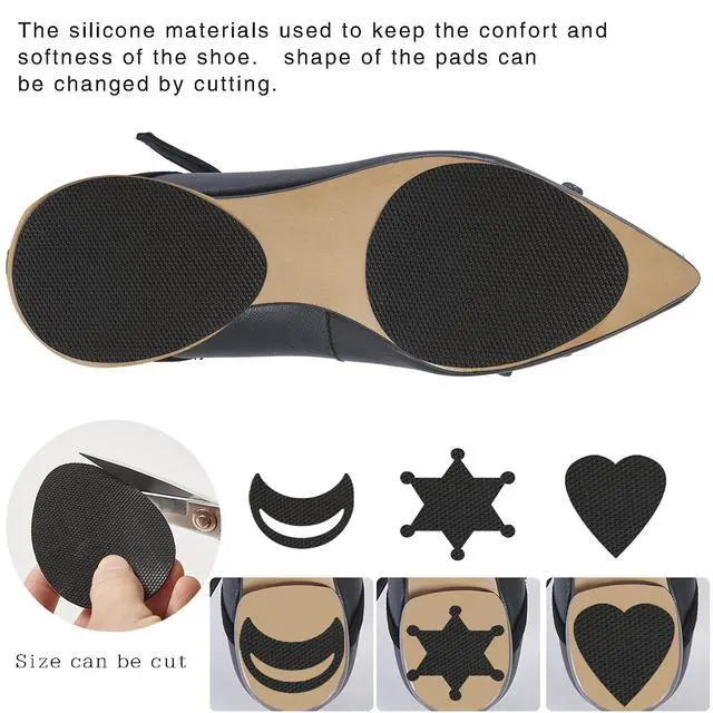 Alt view image 2 of 6 - Non Slip Shoe Pads Grips for Bottom of Shoes, Premium Silicone Self Adhesive Anti Slip Shoe Grips Stickers, High Heels Non Skid Sole Protectors