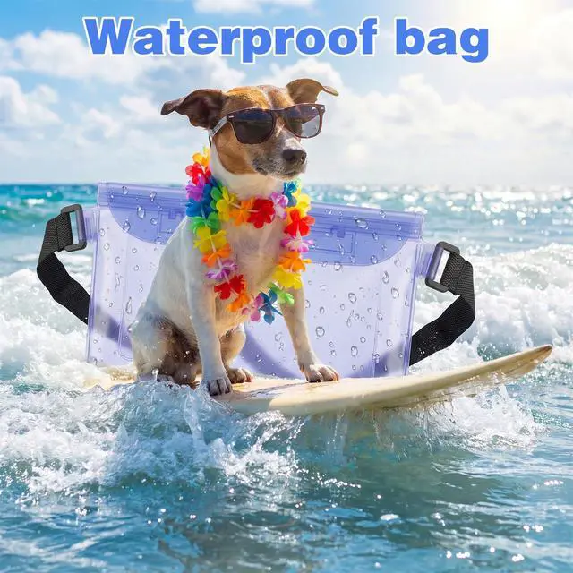 Alt view image 4 of 7 - Waterproof Fanny Pack, Waterproof Bag for Beach Waterproof Pouch for Phone Passport Purse Floating Dry Bag with Adjustable Waist Strap for Beach Kayaking Boating