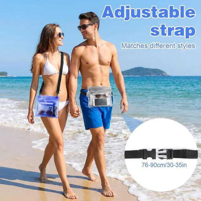 Alt view image 5 of 7 - Waterproof Fanny Pack, Waterproof Bag for Beach Waterproof Pouch for Phone Passport Purse Floating Dry Bag with Adjustable Waist Strap for Beach Kayaking Boating