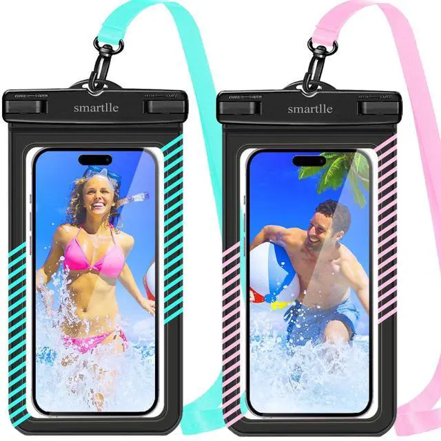 Main image of Waterproof Phone Pouches Bags Holder, Cell Phone Water Protectors Pouch Bag 2 Pack for Swimming, IPX8 Water Proof Phone Cases pouch for iPhone 15 14 13 Pro Max 12 11, for Galaxy S24 S23 Ultra 7"