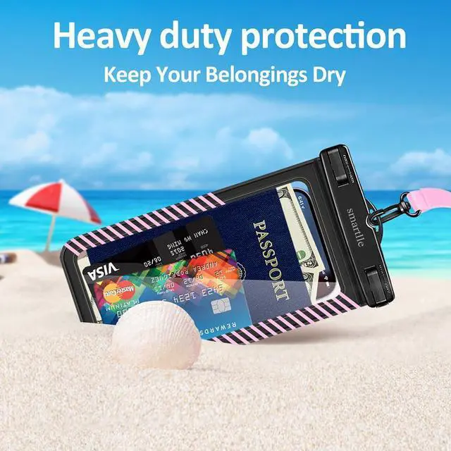 Alt view image 2 of 7 - Waterproof Phone Pouches Bags Holder, Cell Phone Water Protectors Pouch Bag 2 Pack for Swimming, IPX8 Water Proof Phone Cases pouch for iPhone 15 14 13 Pro Max 12 11, for Galaxy S24 S23 Ultra 7"