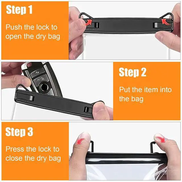 Alt view image 6 of 6 - 2 Pack Submersible Waterproof Wallet Dry Car Key Fob Case Bag,Swimming Surfing Water Sports Small Waterproof Pouch Holder for Door Ship Card Credit ID Card Driver Fishing License Cash Coins-Black