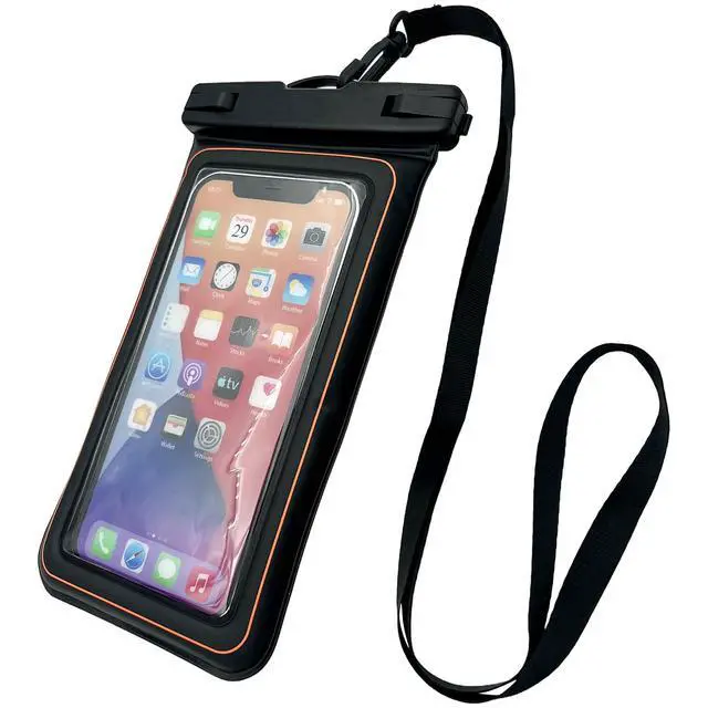 Main image of Floating IPX8 Waterproof Phone Case Pouch Dry Bag for Kayaking, Beach, Cruise, Travel Floating Water Proof Holder for iPhone 16 15 Pro Max, Samsung S25 Ultra, S24, S23, Up to 7" Black