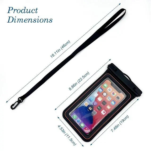 Alt view image 6 of 7 - Floating IPX8 Waterproof Phone Case Pouch Dry Bag for Kayaking, Beach, Cruise, Travel Floating Water Proof Holder for iPhone 16 15 Pro Max, Samsung S25 Ultra, S24, S23, Up to 7" Black