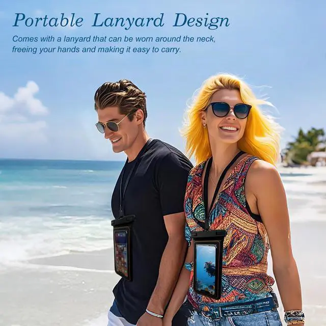 Alt view image 5 of 7 - Floating IPX8 Waterproof Phone Case Pouch Dry Bag for Kayaking, Beach, Cruise, Travel Floating Water Proof Holder for iPhone 16 15 Pro Max, Samsung S25 Ultra, S24, S23, Up to 7" Black