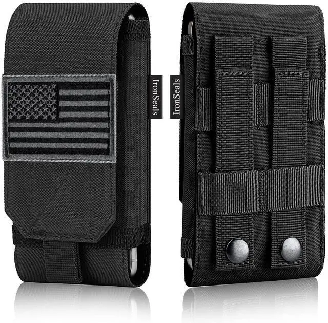 Main image of Tactical Molle Phone Cover Case, Heavy Duty Loop Belt Holster Pouch with Flag Patch for iPhone 17 Pro Max/Air/17 Pro/17/16 Pro Max/15 Pro Max/14 Pro Max/13 Pro Max, for Galaxy S26 Ultra