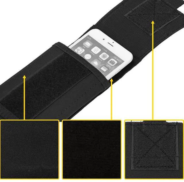 Alt view image 5 of 7 - Tactical Molle Phone Cover Case, Heavy Duty Loop Belt Holster Pouch with Flag Patch for iPhone 17 Pro Max/Air/17 Pro/17/16 Pro Max/15 Pro Max/14 Pro Max/13 Pro Max, for Galaxy S26 Ultra