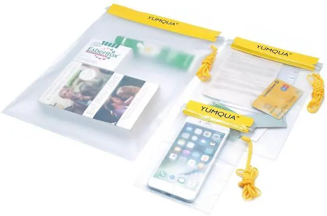 Main image of Clear Waterproof Bags, Water Tight Cases Pouch Dry Bags for Camera Mobile Phone Maps Pouch Kayak Military Boating Document Holder, Yellow
