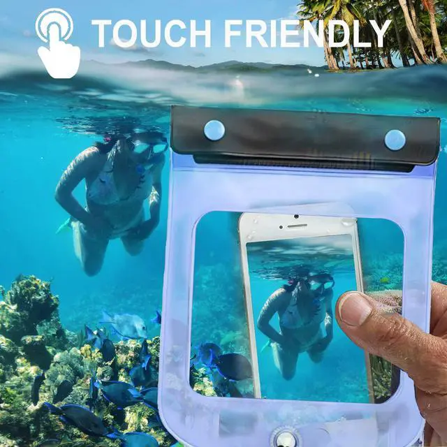 Alt view image 3 of 4 - Triple Seal Waterproof Pouch + Dry Bag for Cell Phone or Tablet, Great for Kayak, Canoe, Pool, Beach, Large (7.5X6.5)