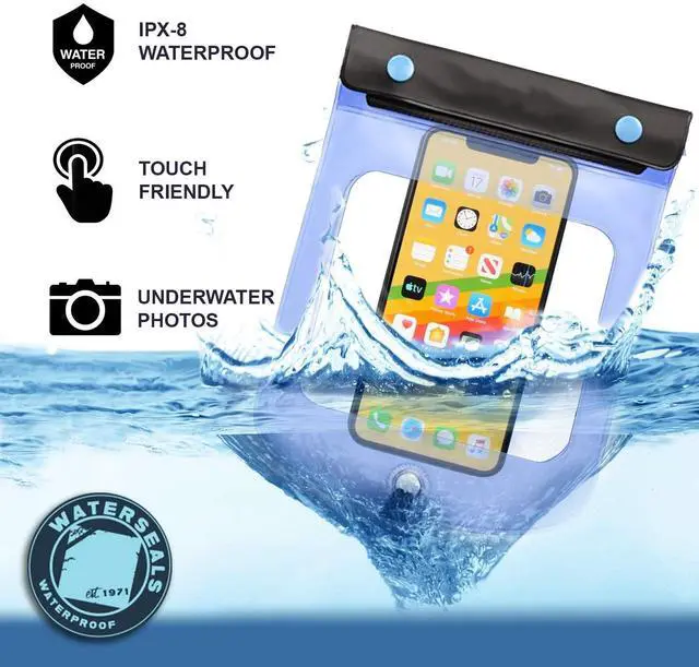 Alt view image 4 of 4 - Triple Seal Waterproof Pouch + Dry Bag for Cell Phone or Tablet, Great for Kayak, Canoe, Pool, Beach, Large (7.5X6.5)