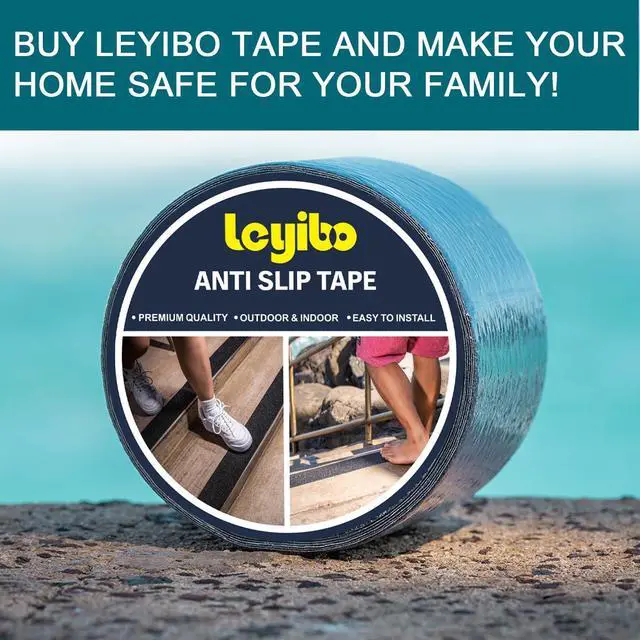Alt view image 4 of 7 - Anti Slip Tape, 4 Inch x 16 Ft Grip Tape for Stairs Outdoor/Indoor, Waterproof Non Skid Roll for Stair Treads Non Slip, High Traction Friction Abrasive Adhesive Stair Steps - Black