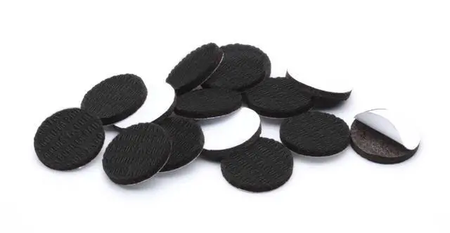 Alt view image 3 of 7 - GorillaPads CB147 Non Slip Furniture Pads/Gripper Feet (Set of 16) Self Adhesive Rubber Floor Protectors, 1 inch Round, Black