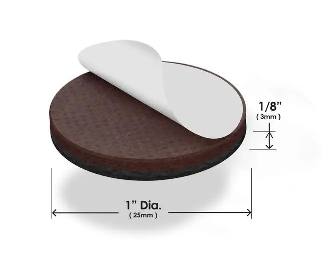Alt view image 6 of 7 - GorillaPads CB147 Non Slip Furniture Pads/Gripper Feet (Set of 16) Self Adhesive Rubber Floor Protectors, 1 inch Round, Black
