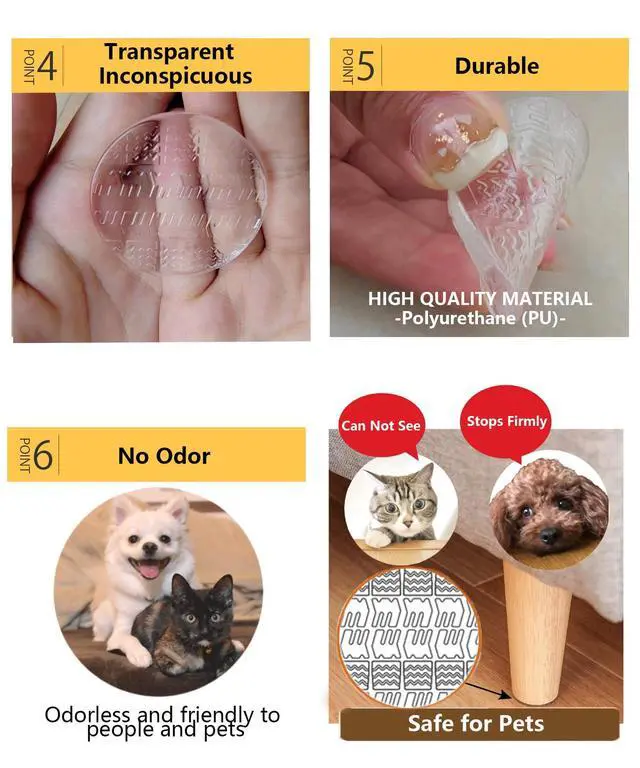 Alt view image 5 of 7 - Non Slip Furniture Pads, 12 PCS Clear Anti Skid Furniture Grippers