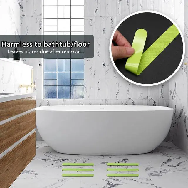 Alt view image 2 of 7 - Bathtub Stickers Non Slip, Green Anti Slip Shower Strips Tubs Safety Shower Treads, Adhesive Sticker for Bathroom Bathtub, Shower Floor, Ladders with Scraper (24Pcs)