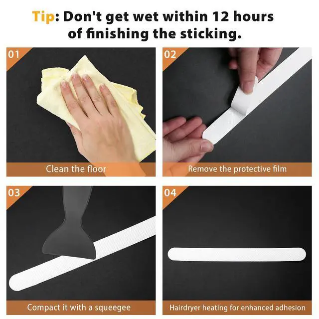 Alt view image 7 of 7 - Bathtub Stickers Non Slip, Green Anti Slip Shower Strips Tubs Safety Shower Treads, Adhesive Sticker for Bathroom Bathtub, Shower Floor, Ladders with Scraper (24Pcs)