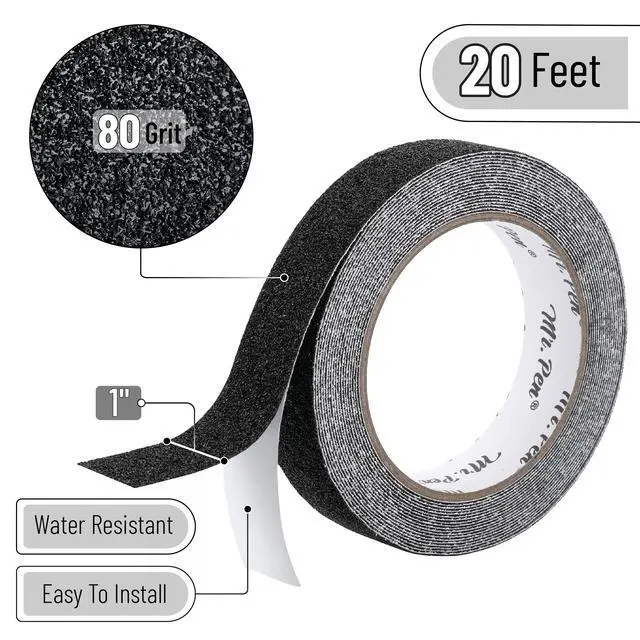 Alt view image 2 of 7 - Anti Slip Tape, 1 Inch x 20 Feet, Black, Non Skid Tape for Stairs
