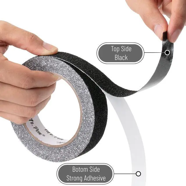 Alt view image 3 of 7 - Anti Slip Tape, 1 Inch x 20 Feet, Black, Non Skid Tape for Stairs