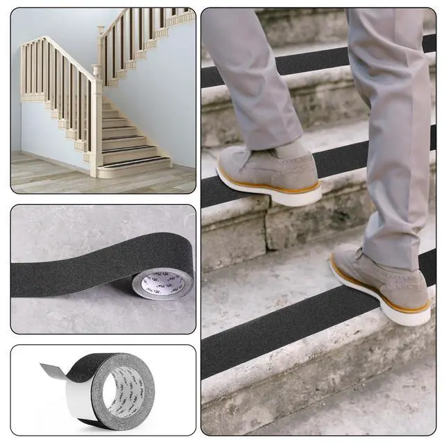 Alt view image 6 of 7 - Anti Slip Tape, 1 Inch x 20 Feet, Black, Non Skid Tape for Stairs