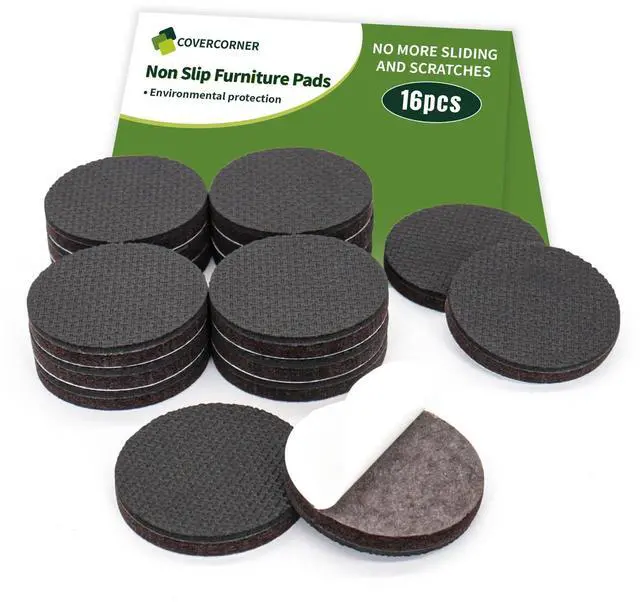 Main image of Non Slip Furniture Pads 16 PCS 2'' Round - Anti Slip Furniture Pads - Self Adhesive Rubber Feet Furniture Feet - Chair Leg Floor Protectors - Keep Furniture in Place