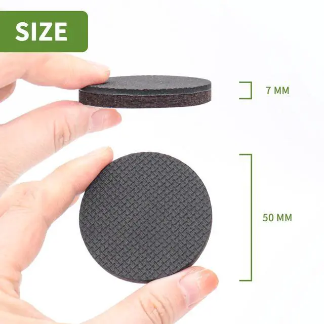 Alt view image 3 of 7 - Non Slip Furniture Pads 16 PCS 2'' Round - Anti Slip Furniture Pads - Self Adhesive Rubber Feet Furniture Feet - Chair Leg Floor Protectors - Keep Furniture in Place