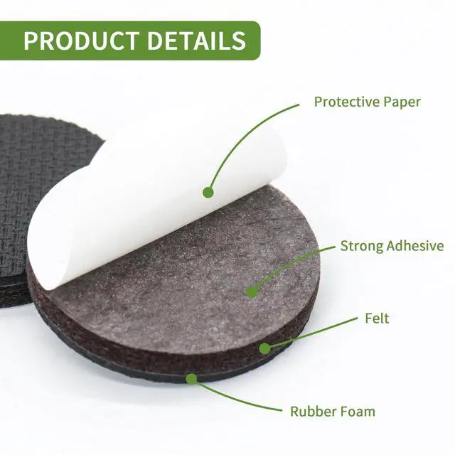 Alt view image 2 of 7 - Non Slip Furniture Pads 16 PCS 2'' Round - Anti Slip Furniture Pads - Self Adhesive Rubber Feet Furniture Feet - Chair Leg Floor Protectors - Keep Furniture in Place