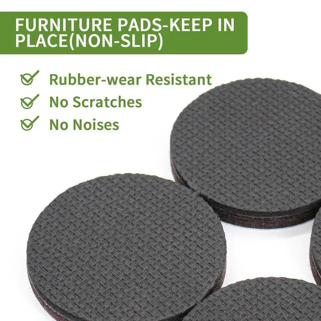 Alt view image 4 of 7 - Non Slip Furniture Pads 16 PCS 2'' Round - Anti Slip Furniture Pads - Self Adhesive Rubber Feet Furniture Feet - Chair Leg Floor Protectors - Keep Furniture in Place
