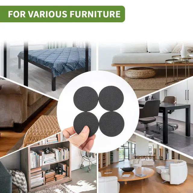Alt view image 7 of 7 - Non Slip Furniture Pads 16 PCS 2'' Round - Anti Slip Furniture Pads - Self Adhesive Rubber Feet Furniture Feet - Chair Leg Floor Protectors - Keep Furniture in Place