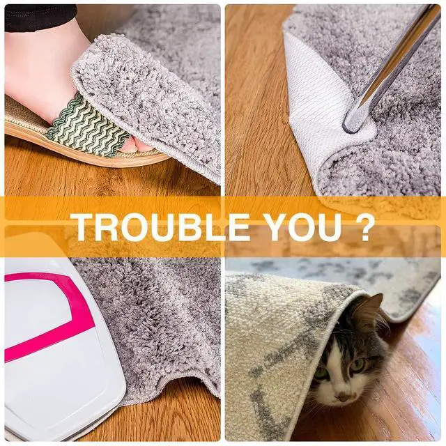 Alt view image 3 of 7 - Vacuum Tech Rug Pad Gripper for Hardwood Floors No Damage, New Materials to Non Slip Rug Pads, Under Rug Carpet Tape : Keep Your Rug in Place & Make Corner Flat