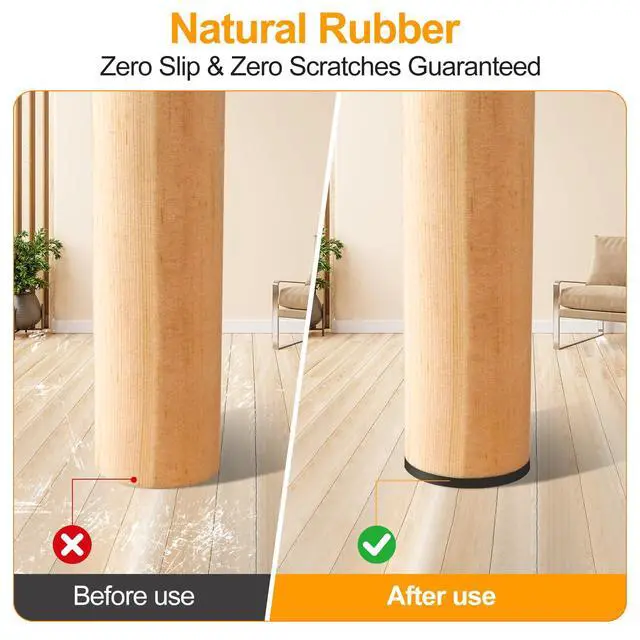Alt view image 6 of 6 - Non Slip Rubber Furniture Pads & Grippers, Self Adhesive Round Floor Protectors for Chair & Table Legs and Feet, 1 Inch, 48 Pack, Round