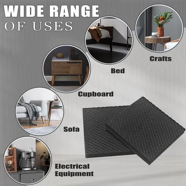 Alt view image 5 of 7 - Non Slip Furniture Pads -16 pcs 2 Furniture Grippers Hardwood Floors, Non Skid for Furniture Legs,Self Adhesive Rubber Feet, Anti Slide Furniture Floors Protectors for Keep Couch Stoppers